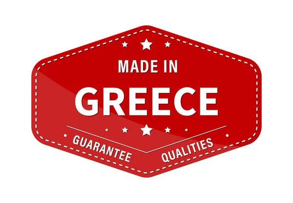 Made Grecia Garanzia Qualità Etichetta Adesivo Marchio Illustrazione Vettoriale Stile — Vettoriale Stock