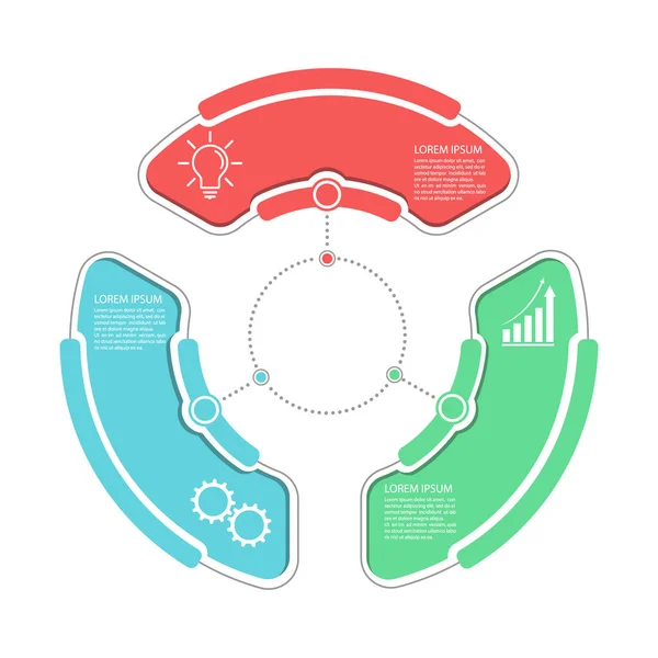 Infografieën Vector Template Met Pictogrammen Voor Business Finance Flowcharts Websites — Stockvector