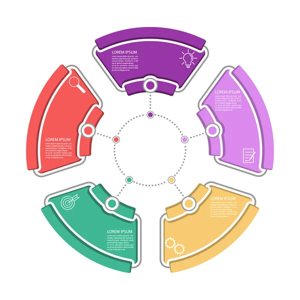 Infographie Modèle Vectoriel Avec Pictogrammes Pour Les Affaires Les Finances — Image vectorielle