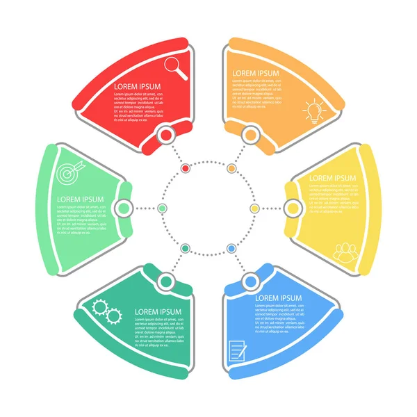 Bilgi grafikleri. İş ve finans akış şemaları, web siteleri, afişler ve sunumlar için piktogramlar içeren vektör şablonu. Düz biçim