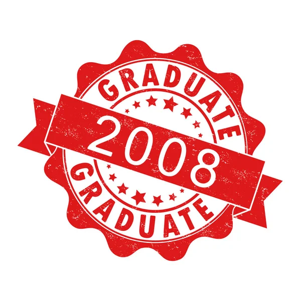 碑文Graduate 2008と古い着用スタンプの印象 テーマデザイン 卒業生会議 外交官や証明書のためのベクトルイラスト シンプルなスタイル — ストックベクタ