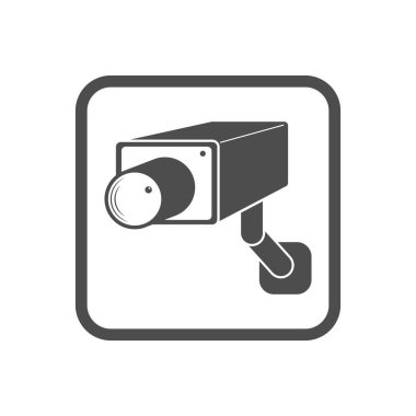 Video izleme kare simgesi. Video kamera simgesi. Boş taslak, düz biçim.