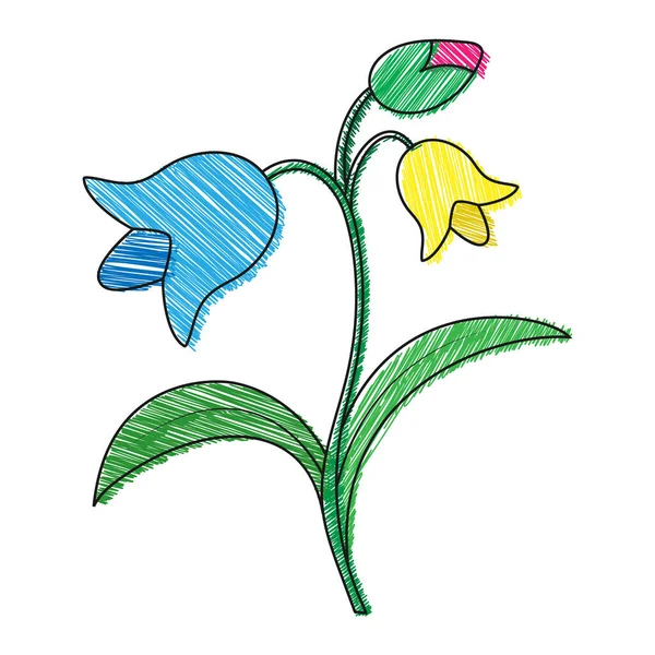 Esboço Colorido Vazio Uma Flor Com Pétalas Esboço Estilo Doodle — Vetor de Stock