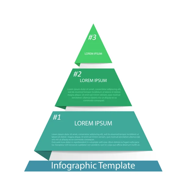 Pirámide Infográfica Diagrama Del Triángulo Divide Partes — Vector de stock