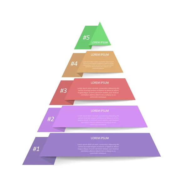 Pirámide Infográfica Diagrama Del Triángulo Divide Partes — Vector de stock