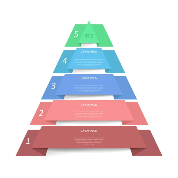 Инфографическая Пирамида Треугольная Диаграмма Разделена Части — стоковый вектор