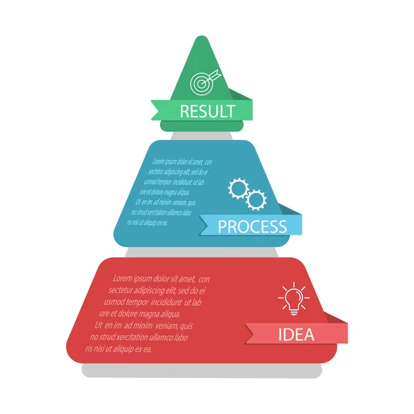 Pirámide Infográfica Diagrama Del Triángulo Divide Partes — Archivo Imágenes Vectoriales