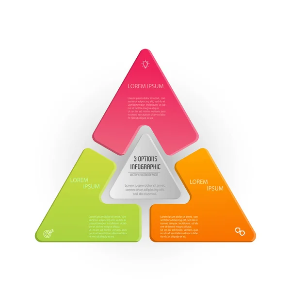 Dreieck Infografik Das Dreiecksdiagramm Ist Teile Unterteilt — Stockvektor