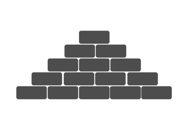 Pyramide Mur Briques Illustration Vectorielle Isolée Sur Fond Blanc Style — Image vectorielle