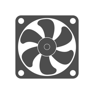 Serinletici fan. Beyaz arkaplanda izole edilmiş basit vektör simgesi. Düz biçim