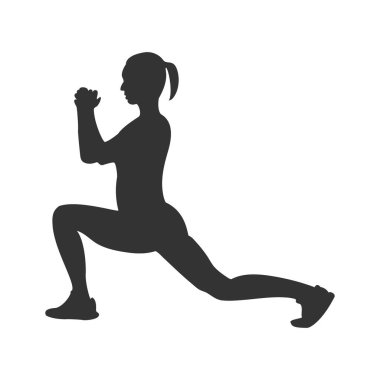 Spor haberleri. Bir atletin silüeti. Düz vektör simgesi beyaz arkaplanda izole edildi. Basit biçim