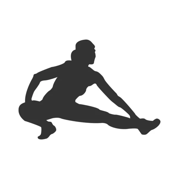 Sport Silhouette Athlète Icône Vectorielle Plate Isolée Sur Fond Blanc — Image vectorielle