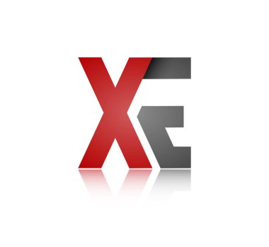 X ve E harflerini yansıtmalı stilize ettim. Logo, monogram ve yaratıcı tasarım için tek bir satırla birleştirdim. Beyaz arkaplanda izole edilmiş vektör illüstrasyonu.