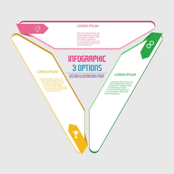 Infografías Triangulares Diagrama Del Triángulo Divide Partes — Vector de stock