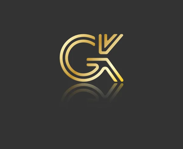 Altın Renkli Küçük Harfler Logo Monogram Yaratıcı Tasarım Için Tek — Stok Vektör