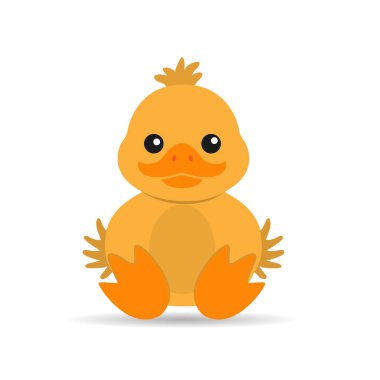 Çocuk tasarımı, çocuk kitabı ve koleksiyon defteri için ördek yavrusu çizimi. Vektör illüstrasyonu.