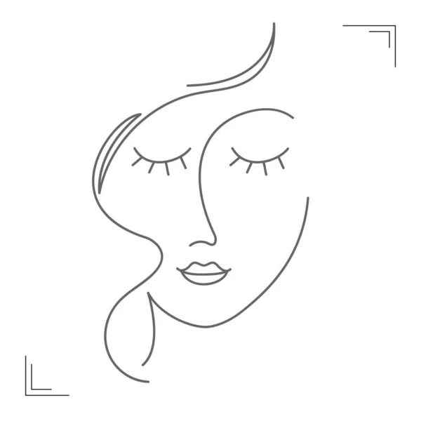 Retrato Uma Mulher Abstrata Linha Fina Estilo Minimalista Projeto Plano —  Vetores de Stock