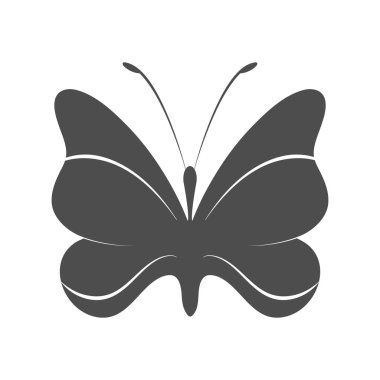 Kelebek silueti. Yaratıcı tasarım, logo, web sitesi ve uygulama için vektör çizimi. Düz Biçim