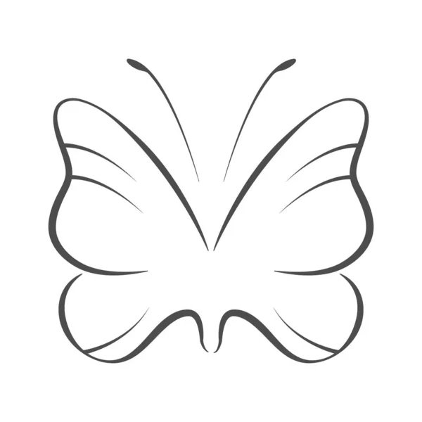 Esquema Ilustrativo Una Mariposa Ilustración Vectorial Para Diseño Creativo Libro — Vector de stock