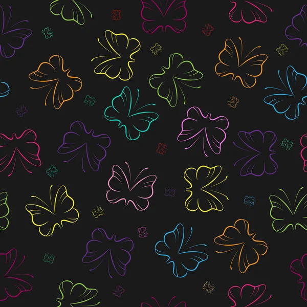 Nahtlos Editierbares Schmetterlingsmuster Für Textur Textilien Und Einfache Hintergründe Flacher — Stockvektor