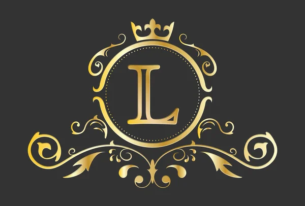 Latin Alfabesinin Altın Renkli Harfi Resim Kartvizit Logo Amblem Habercilik — Stok Vektör