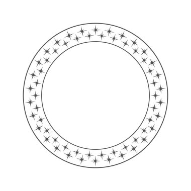 Yüzük parıldayan yıldızlardan oluşur. Tasarım için vektör illüstrasyonu. Düz biçim