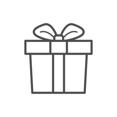 Hediye ya da sürpriz. Tematik tasarım, web siteleri, uygulamalar ve basılı ürünler için vektör simgesi. Düz biçim.