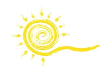 Işınlar ve dizayn ve dekorasyon için bir tren ile parlak yaz güneşi. Düz tasarım