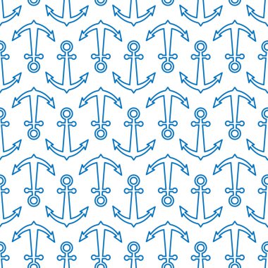 Çapa. Basit arka planlar, dokular ve ambalajlar için kusursuz desen. Düz tasarım.