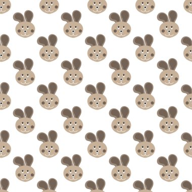 Çizgi film karakteri tavşan. Doku, tekstil, ambalaj ve basit arka planlar için kusursuz desen. Düz biçim.