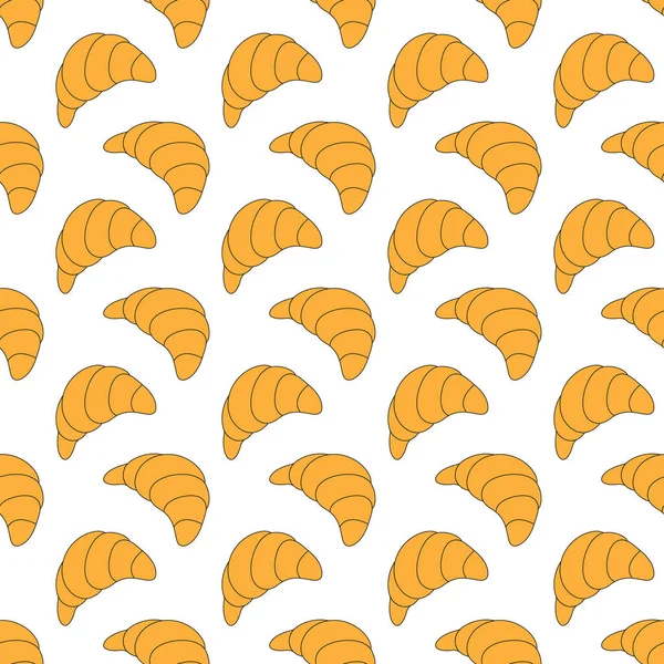 Croissant Modèle Sans Couture Pour Texture Les Textiles Emballage Les — Image vectorielle