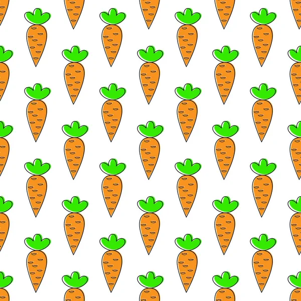 Морковь Бесшовный Узор Текстуры Текстиля Упаковки Простых Фонов Плоский Стиль — стоковый вектор