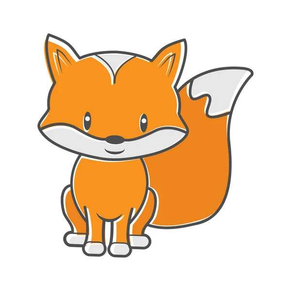 Cachorro Fox Personaje Dibujos Animados Los Niños Para Los Libros — Vector de stock