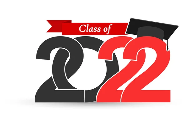Classe 2022 Inscription Stylisée Avec Année Casquette Diplômé Illustration Vectorielle — Image vectorielle