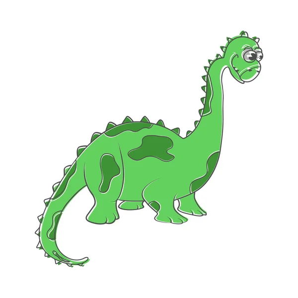 Dinosaur Children Cartoon Character Books Theme Design Flat Style — Stock Vector