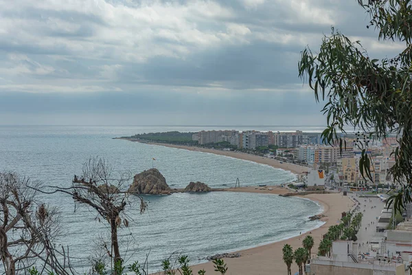 Paisaje Marino Playa Paseo Marítimo Localidad Turística Blanes España Foto — Foto de Stock