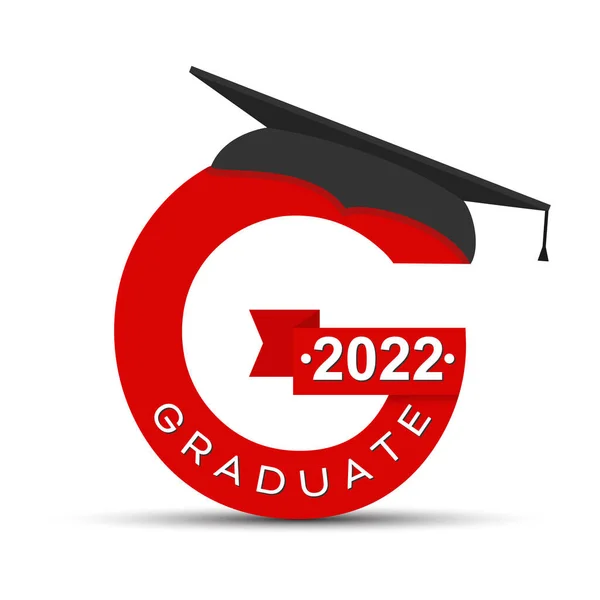 Carta Estilizada Con Inscripción Graduado 2022 Tapa Del Graduado Diseño — Vector de stock