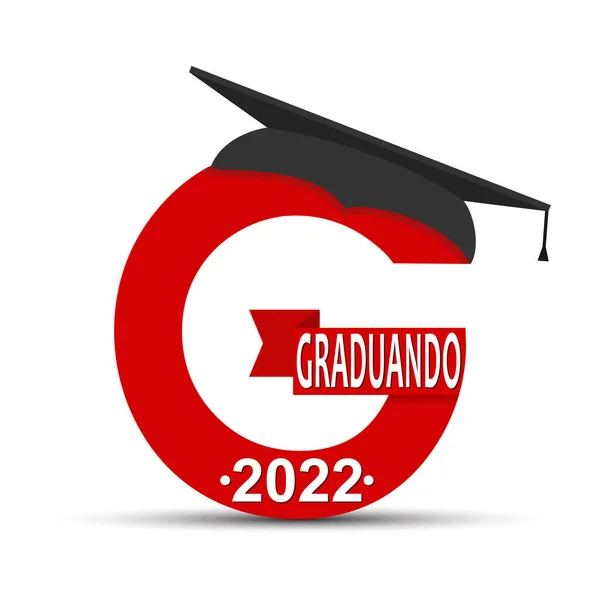 Stilisierter Buchstabe Mit Der Aufschrift Graduate 2022 Und Der Absolventenmütze — Stockvektor