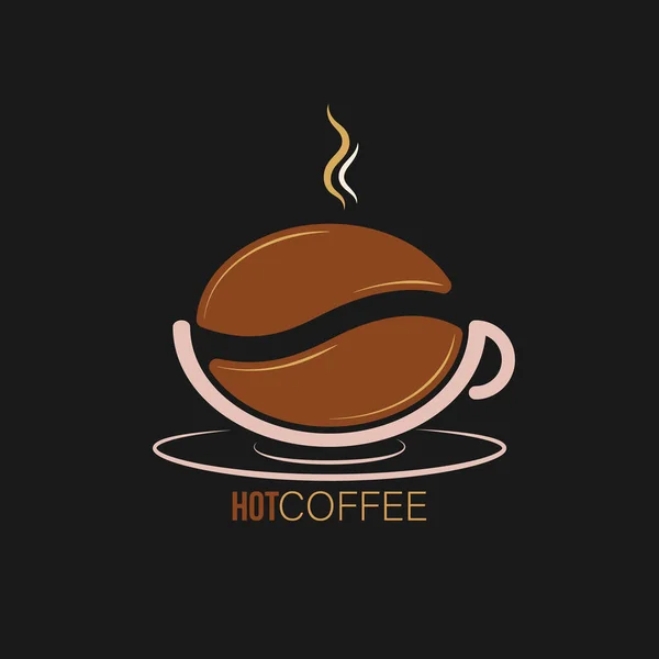 コーヒーショップ コーヒーハウス 創造的なビジネスデザイン コーヒーとコーヒー豆のカップ — ストックベクタ