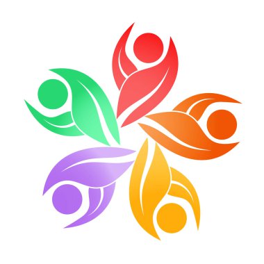 Takım çalışması, sosyal topluluk ya da liderlik kavramlarını gösteren logo, etiket ya da marka şablonu. Düz tasarım