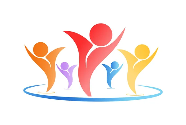Logotipo Adesivo Modelo Marca Para Ilustrar Trabalho Equipe Comunidade Social — Vetor de Stock