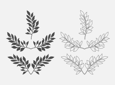 Bir çerçeve için dallar, yapıştırma defteri ve dekoratif kabartma için pul ya da şablon, ölüm kesimi için bir şablon. Düz biçim