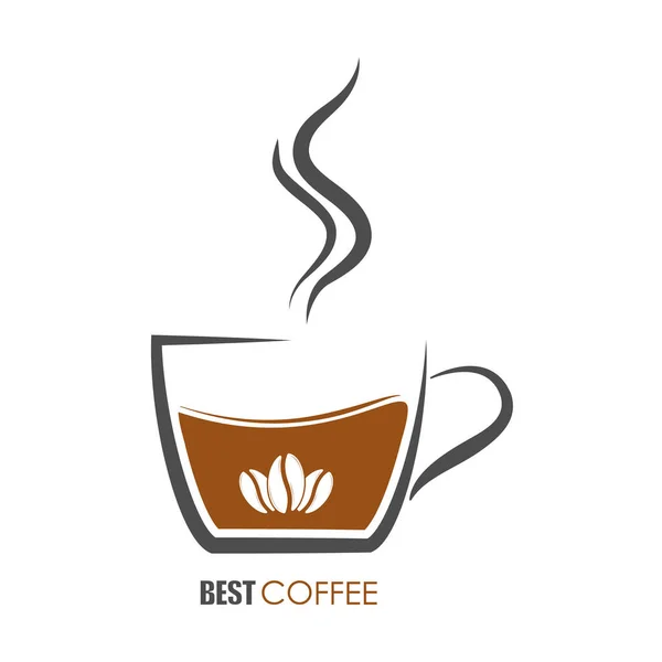 Logo Für Café Café Café Oder Bar Eine Tasse Kaffee — Stockvektor