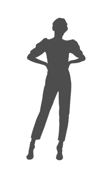 Frauensilhouette Für Einen Stempel Oder Eine Schablone Zum Scrapbooking Und — Stockvektor
