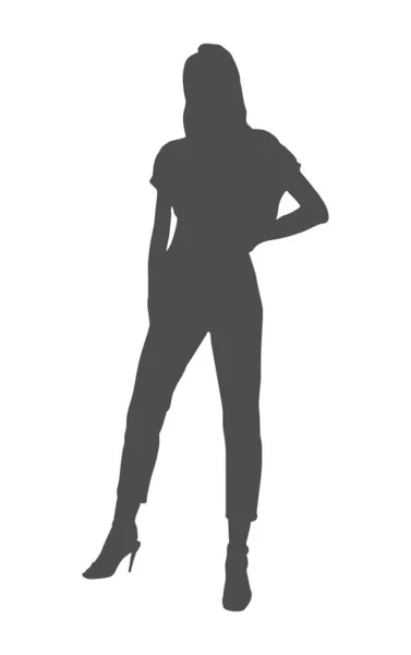 Frauensilhouette Für Einen Stempel Oder Eine Schablone Zum Scrapbooking Und — Stockvektor