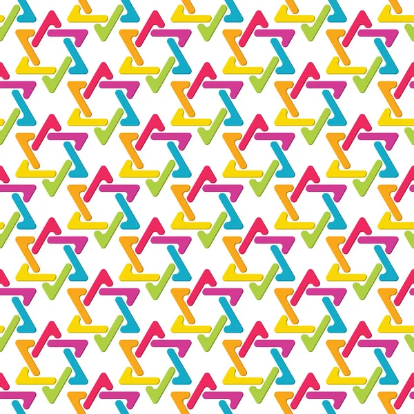 Бесшовный Цветовой Узор Пересекающихся Треугольников Template Textures Textiles Simple Backgrounds — стоковый вектор