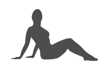 Bir atletin silüeti. Spor eğitimi. Vektör illüstrasyonu, düz biçim.