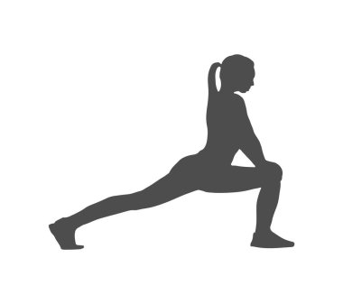 Bir atletin silüeti. Spor eğitimi. Vektör illüstrasyonu, düz biçim.