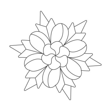 Bir çiçek deseni çizimi, uygulama, boyama kitabı, hatıra defteri ve yaratıcı tasarım için. Düz biçim.