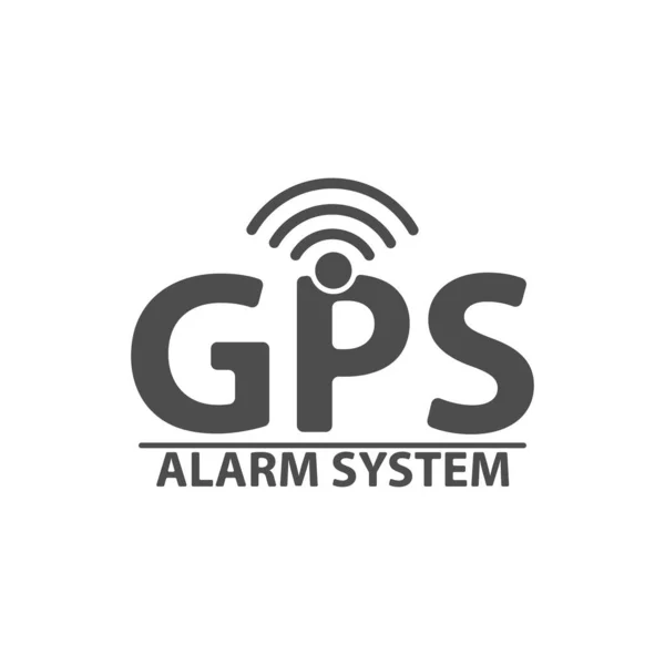 带有Gps信号的铭文报警系统的信息板 平面风格 — 图库矢量图片